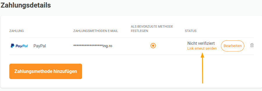 Verifizierungslink fur Zahlung erneut senden Chipy